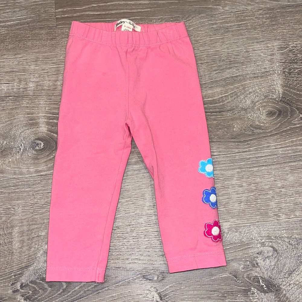 Pink Leggings with Flowers 9-12 Months
